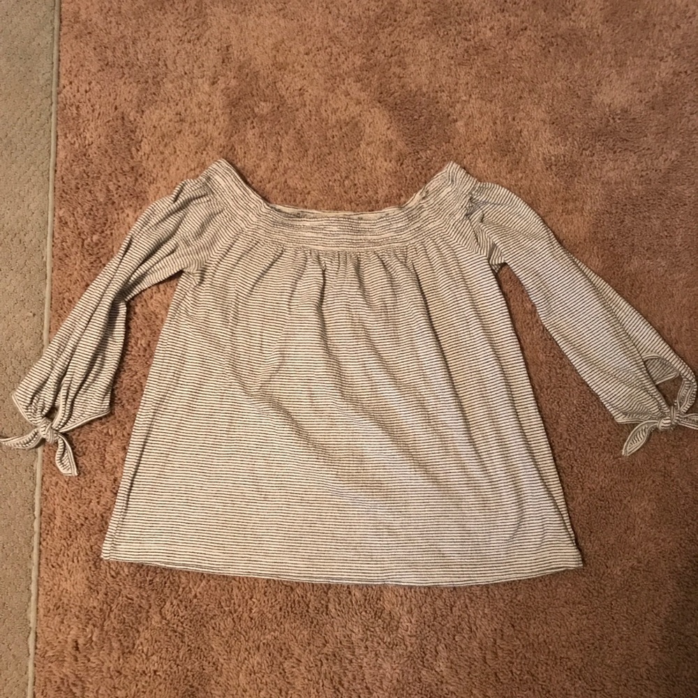 Off the shoulder striped top. Lucky Brand.